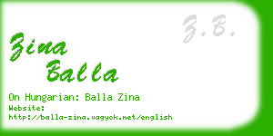 zina balla business card
